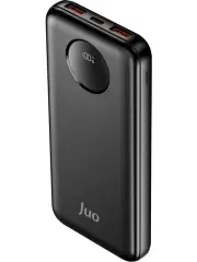Juo 10000MAH 22.5W Dijital LED Ekranlı Taşınabilir Hızlı Şarj Cihazı Powerbank Siyah