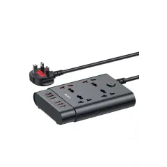 Yesido MC08 10in1 6 Adet Usb ve 4 Adet Priz Dönüştürücü 1.8M - Siyah