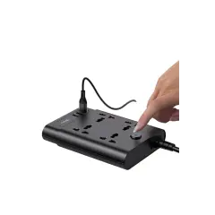 Yesido MC08 10in1 6 Adet Usb ve 4 Adet Priz Dönüştürücü 1.8M - Siyah