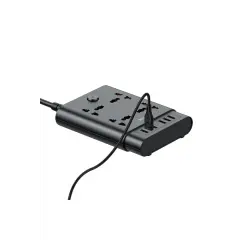 Yesido MC08 10in1 6 Adet Usb ve 4 Adet Priz Dönüştürücü 1.8M - Siyah
