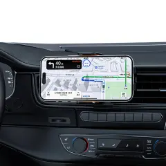 Recci RHO-C38 Mars Serisi M-safe Şarj Özellikli Mavi Işık Göstergeli Araç Telefon Tutucu Siyah