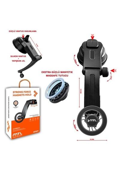 MTL Araç İçi Telefon Tutucusu MT6072 Centilmen - Siyah