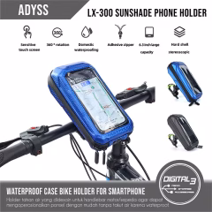 Sunshade LX-300 Güneş Siperlikli Suya Dayanıklı Motosiklet ve Bisiklet Gidon Telefon Tutucu