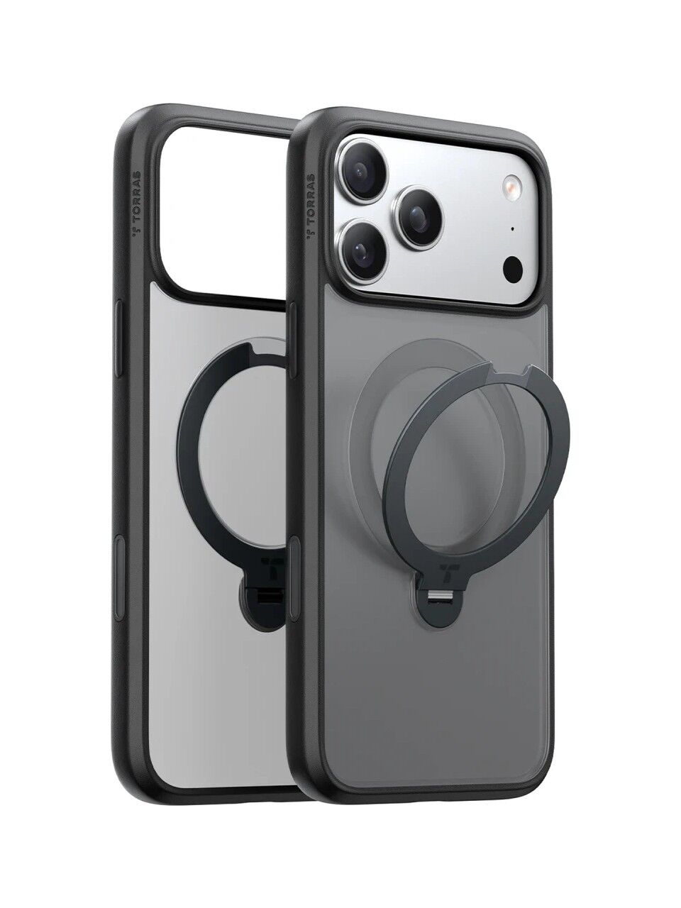 Torras Apple iPhone 17 Pro Max O Stand Spin Serisi Magsafe Kılıf Siyah