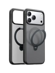 Torras Apple iPhone 17 Pro Max O Stand Spin Serisi Magsafe Kılıf Siyah