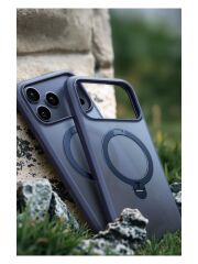 Torras Apple iPhone 17 Pro Max O Stand Spin Serisi Magsafe Kılıf Lacivert