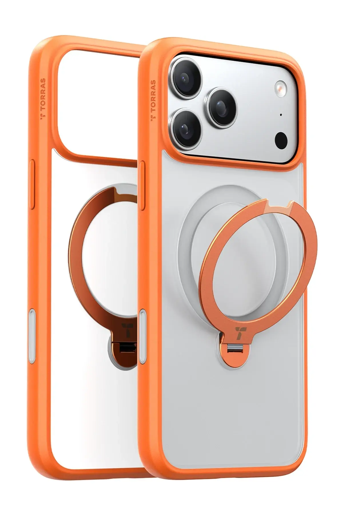 Torras Apple iPhone 17 Pro Max O Stand Spin Serisi Magsafe Kılıf Turuncu