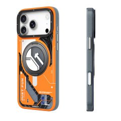 Apple iPhone 17 Pro Max Kılıf M-safe Şarj Özellikli Youngkit Starship Serisi Kılıf Turuncu