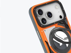 Apple iPhone 17 Pro Max Kılıf M-safe Şarj Özellikli Youngkit Starship Serisi Kılıf Turuncu