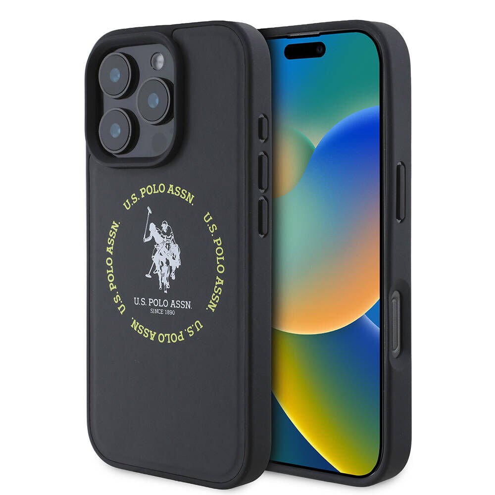 Apple iPhone 16 Pro Kılıf U.S. Polo Assn. Orjinal Lisanslı M-safe Şarj Özellikli Circle ve Double Horse Logolu Deri Kılıf