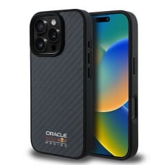 Apple iPhone 16 Pro Max Kılıf Redbull Orjinal Lisanslı M-safe Şarj Özellikli Karbon Fiber Tasarımlı Parlayan Logolu Kılıf