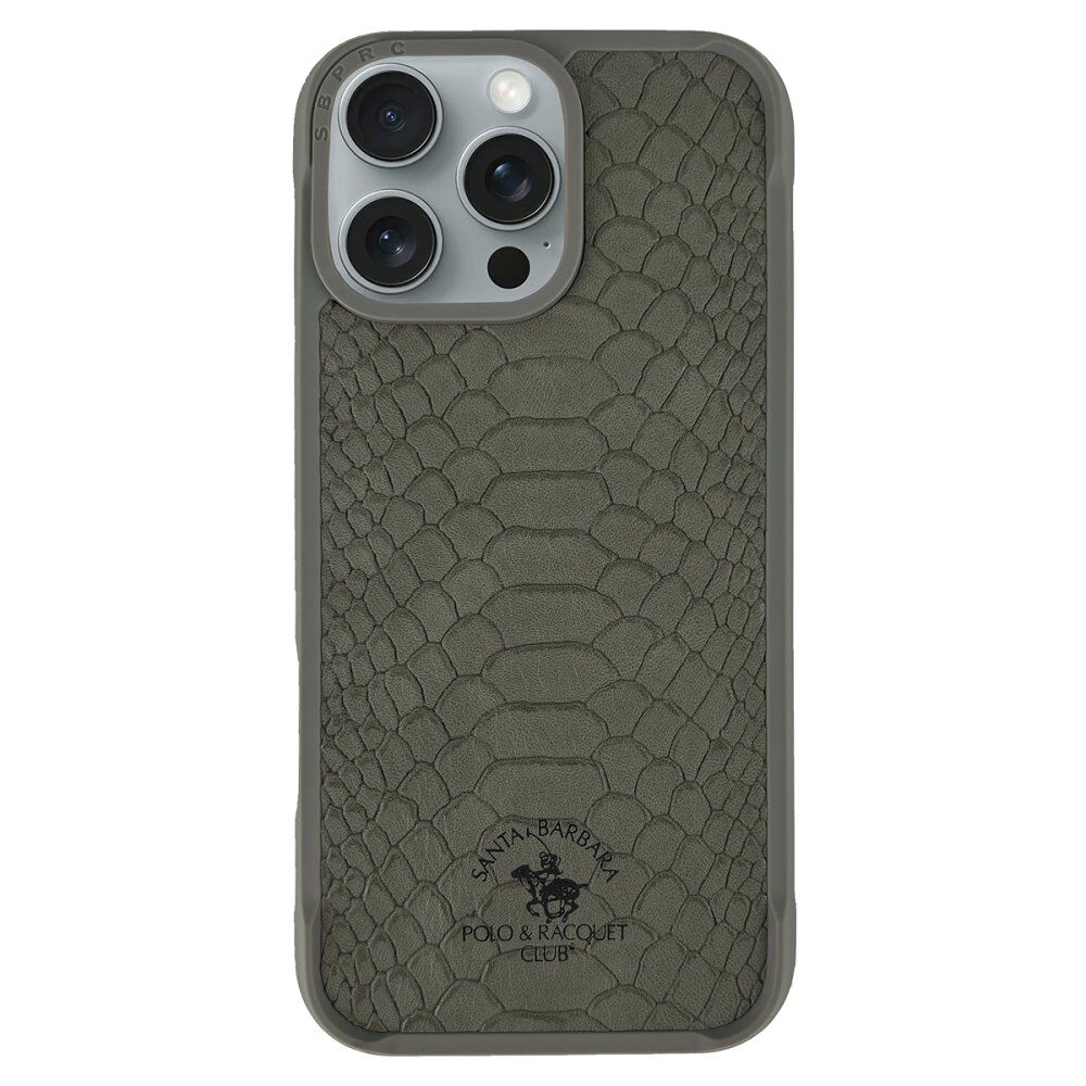 Santa Barbara Polo Racquet Club iPhone 16 Pro Knight Deri Kılıf Gri