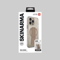 Apple iPhone 16 Pro Max Kılıf M-safe Şarj Özellikli Teknoloji Desenli Standlı Skinarma Axon Kılıf