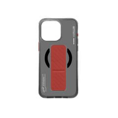 Apple iPhone 16 Pro Max Kılıf M-safe Şarj Özellikli Teknoloji Desenli Standlı Skinarma Axon Kılıf Siyah