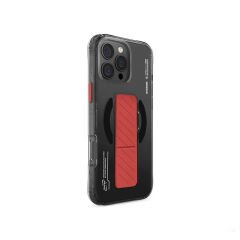Apple iPhone 16 Pro Max Kılıf M-safe Şarj Özellikli Teknoloji Desenli Standlı Skinarma Axon Kılıf Siyah