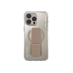 Apple iPhone 16 Pro Max Kılıf M-safe Şarj Özellikli Teknoloji Desenli Standlı Skinarma Axon Kılıf Gold