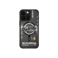 Apple iPhone 15 Pro Max Kılıf M-safe Şarj Özellikli Yazı Desenli SkinArma Bolt Kılıf Siyah