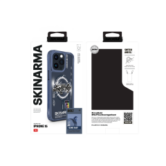 Apple iPhone 15 Pro Max Kılıf M-safe Şarj Özellikli Yazı Desenli SkinArma Bolt Kılıf Mavi
