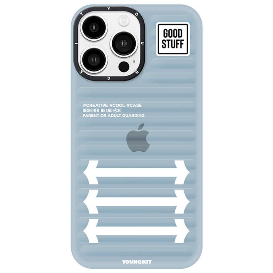 Apple iPhone 13 Pro Max Kılıf YoungKit Luggage FireFly Serisi Kılıf Açık Mavi