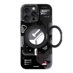 Apple iPhone 16 Pro Kılıf M-safe Şarj Özellikli Youngkit 360° Standlı Starship Serisi Kılıf Siyah