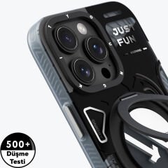 Apple iPhone 16 Pro Kılıf M-safe Şarj Özellikli Youngkit 360° Standlı Starship Serisi Kılıf Siyah