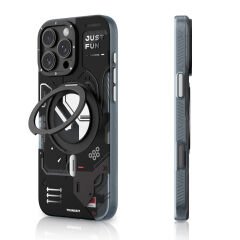 Apple iPhone 16 Pro Kılıf M-safe Şarj Özellikli Youngkit 360° Standlı Starship Serisi Kılıf Siyah