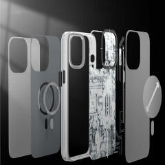 Apple iPhone 15 Plus Kılıf M-safe Şarj Özellikli YoungKit Technology Serisi Kılıf Beyaz 
