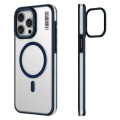 Apple iPhone 15 Pro Max Kılıf M-safe Şarj Özellikli Sararma Önleyici Youngkit Crystal Grid Kılıf