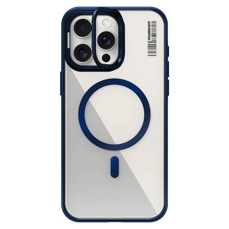 Apple iPhone 15 Pro Max Kılıf M-safe Şarj Özellikli Sararma Önleyici Youngkit Crystal Grid Kılıf