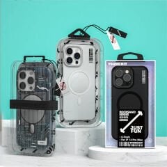 Apple iPhone 14 Pro Max Kılıf M-safe Şarj Özellikli Sararma Önleyici Youngkit Crystal Grid Kılıf