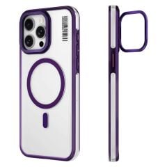 Apple iPhone 14 Pro Max Kılıf M-safe Şarj Özellikli Sararma Önleyici Youngkit Crystal Grid Kılıf