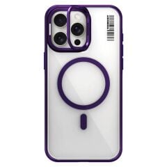 Apple iPhone 14 Pro Max Kılıf M-safe Şarj Özellikli Sararma Önleyici Youngkit Crystal Grid Kılıf