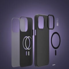 Apple iPhone 15 Pro Max Kılıf M-safe Şarj Özellikli Standlı YoungKit Hermit Bracket Serisi Kılıf