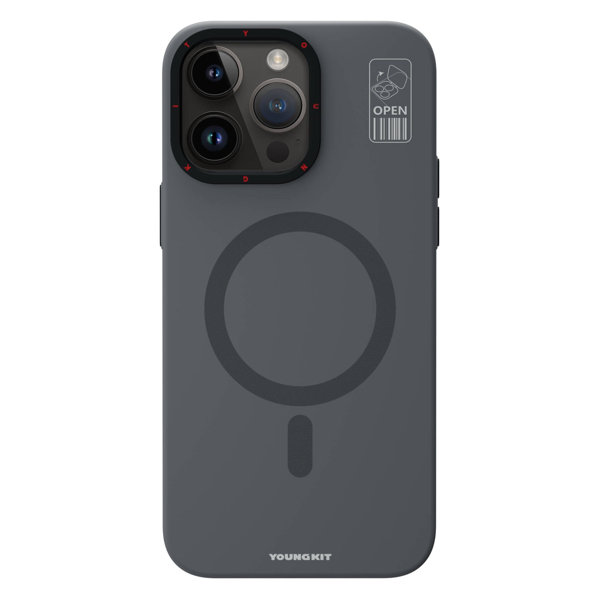 Apple iPhone 15 Pro Max Kılıf M-safe Şarj Özellikli Standlı YoungKit Hermit Bracket Serisi Kılıf