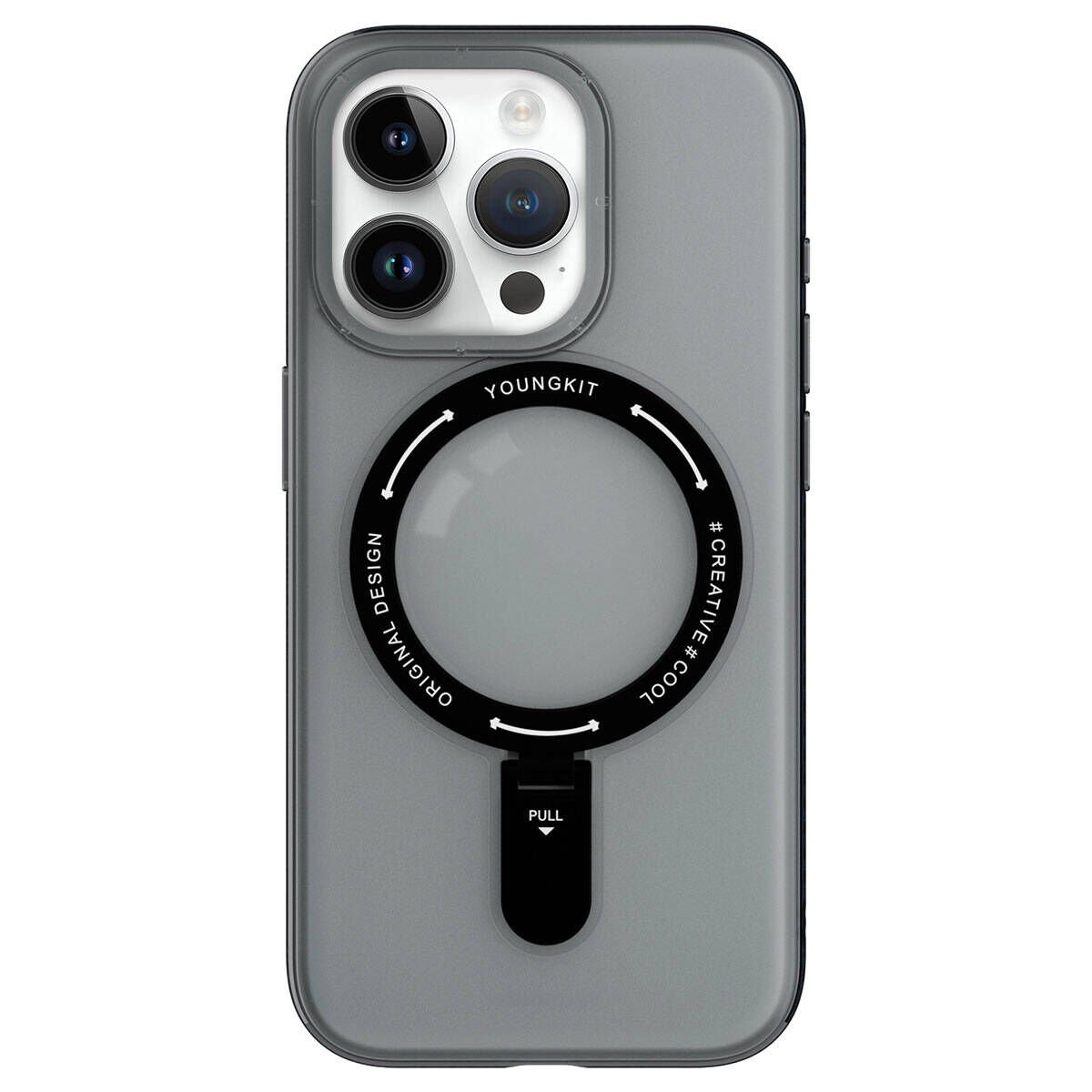 Apple iPhone 15 Pro Kılıf M-safe Şarj Özellikli Youngkit Rock Serisi Kılıf Siyah
