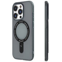 Apple iPhone 15 Pro Kılıf M-safe Şarj Özellikli Youngkit Rock Serisi Kılıf Siyah