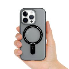 Apple iPhone 15 Pro Max Kılıf M-safe Şarj Özellikli Youngkit Rock Serisi Kılıf Siyah