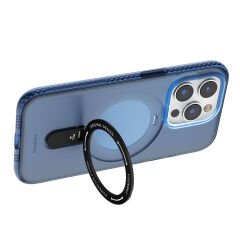 Apple iPhone 15 Pro Max Kılıf M-safe Şarj Özellikli Youngkit Rock Serisi Kılıf Mavi