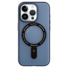 Apple iPhone 15 Pro Max Kılıf M-safe Şarj Özellikli Youngkit Rock Serisi Kılıf Mavi