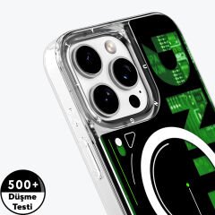 Apple iPhone 16 Pro Max Kılıf M-safe Şarj Özellikli Airbagli Çift Katmanlı Youngkit Future Streamer Serisi Kılıf Yeşil
