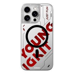 Apple iPhone 16 Pro Max Kılıf M-safe Şarj Özellikli Airbagli Çift Katmanlı Youngkit Future Streamer Serisi Kılıf Kırmızı 