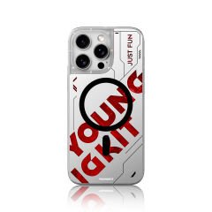 Apple iPhone 16 Pro Max Kılıf M-safe Şarj Özellikli Airbagli Çift Katmanlı Youngkit Future Streamer Serisi Kılıf Kırmızı 