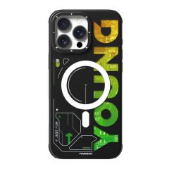 Apple iPhone 16 Pro Max Kılıf M-safe Şarj Özellikli Airbagli Çift Katmanlı Youngkit Future Serisi Kılıf Yeşil