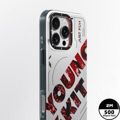 Apple iPhone 16 Pro Max Kılıf M-safe Şarj Özellikli Airbagli Çift Katmanlı Youngkit Future Serisi Kılıf Kırmızı 
