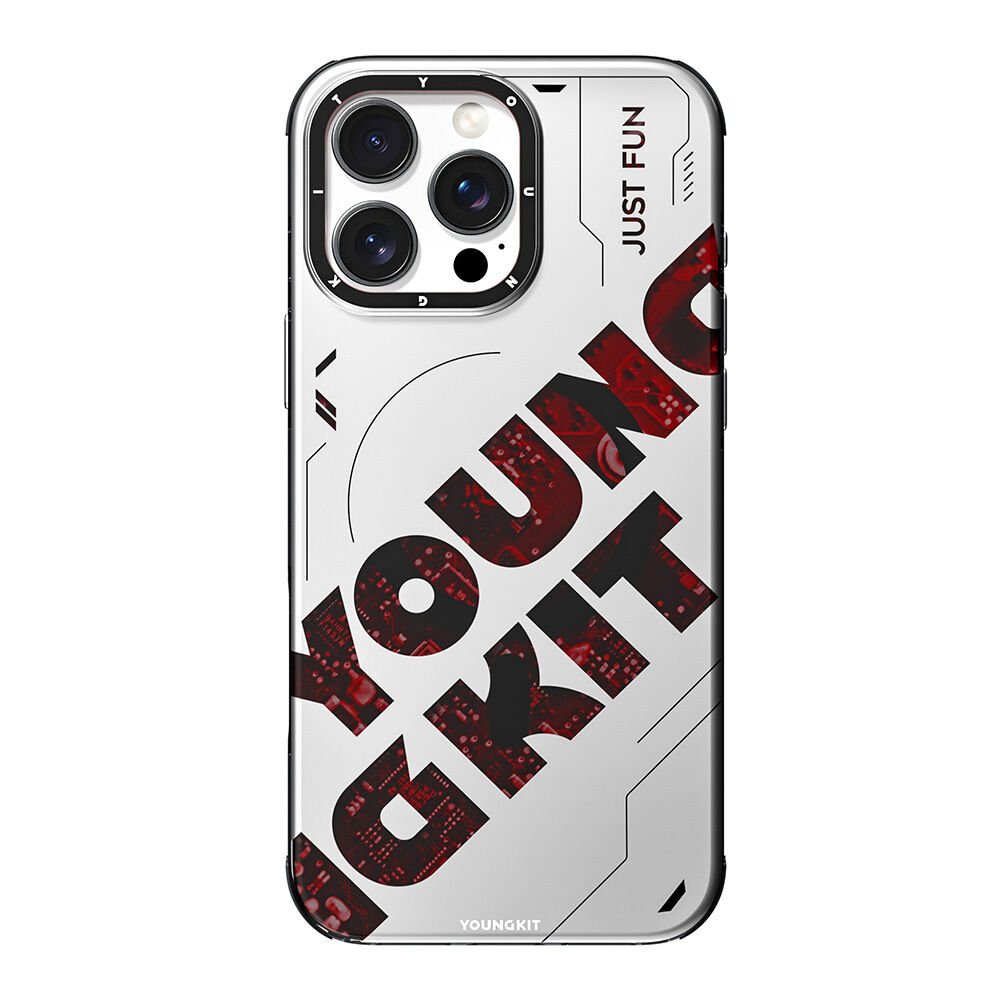 Apple iPhone 16 Pro Max Kılıf M-safe Şarj Özellikli Airbagli Çift Katmanlı Youngkit Future Serisi Kılıf Kırmızı 