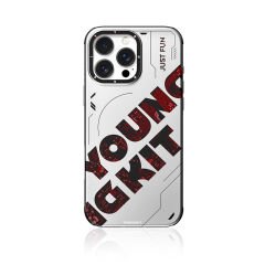Apple iPhone 16 Pro Max Kılıf M-safe Şarj Özellikli Airbagli Çift Katmanlı Youngkit Future Serisi Kılıf Kırmızı 