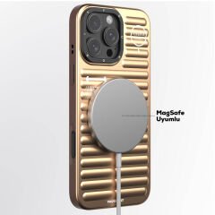 Apple iPhone 16 Pro Max M-safe Şarj Özellikli Kılıf Mat Renkli Tasarım Youngkit Original Serisi Kılıf Gold