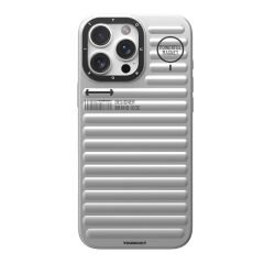 Apple iPhone 16 Pro M-safe Şarj Özellikli Kılıf Mat Renkli Tasarım Youngkit Original Serisi Kılıf Gümüş