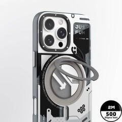 Apple iPhone 16 Pro Kılıf M-safe Şarj Özellikli Youngkit 360° Standlı Starship Serisi Kılıf