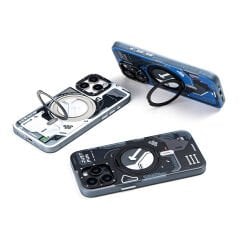 Apple iPhone 16 Pro Kılıf M-safe Şarj Özellikli Youngkit 360° Standlı Starship Serisi Kılıf